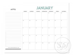 2015 Monthly Calendar Printables - Sweet Paper Trail