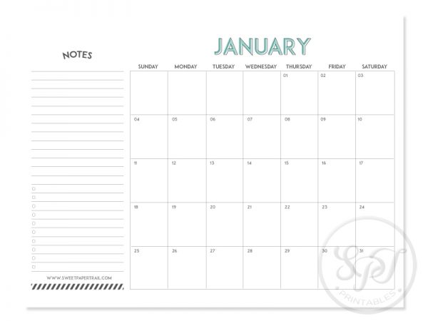 2015 Monthly Calendar Printables - Sweet Paper Trail