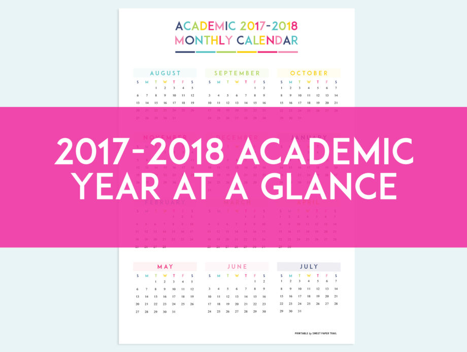 2017 2018 Academic Planner Calendar Refills Sweet Paper Trail